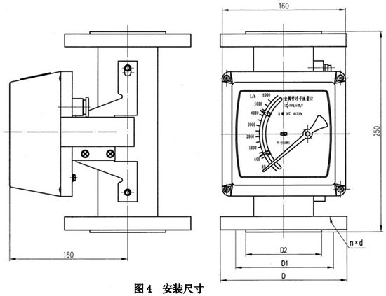 氯氣轉(zhuǎn)子流量計(jì)外形圖一